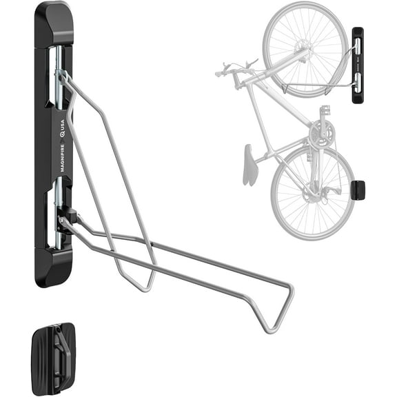 Magnifire USA Adjustable, Foldable Stainless Steel Bicycle Storage Hooks, Silver, 1 Pack