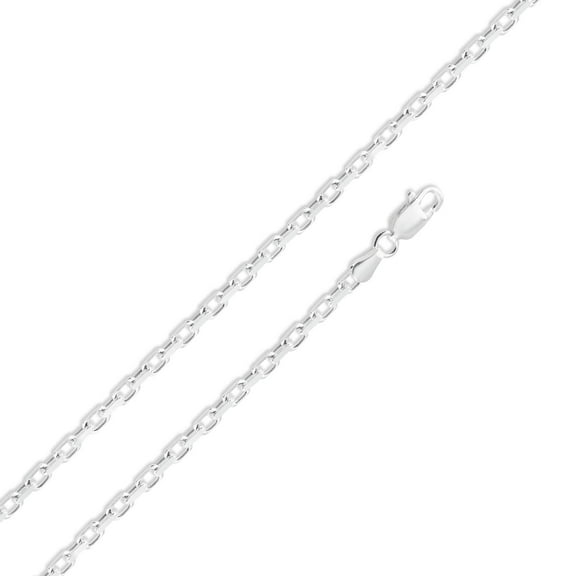 925 Sterling Silver Diamond-Cut Forzatina Cable Link 100 Chain 2.6mm Italy 26" Jewelry Female Unisex