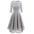 thumbnail image 4 of SCSAlgin Women Long-Sleeve A-Line Foral Lace Bridesmaid Dress Midi for Wedding Formal Party Dress 2024 Prom Gown, 4 of 6