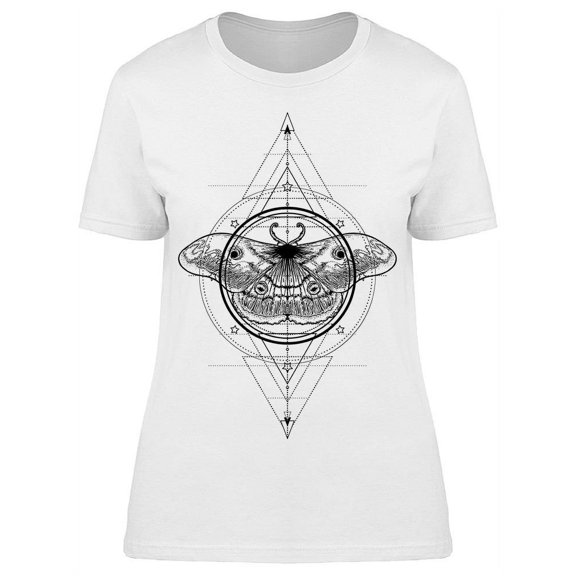 Tattoo Style Moth Triangles  T-Shirt Women -Image by Shutterstock, Female Small