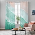 thumbnail image 6 of Kitchen Curtains 84 Inch Length 2 Panels, Turquoise Coastal Wave Grommets Window Treatment Curtain, Summer Modern Ocean Beach Thermal Curtains Drapes for Living Room/Bathroom, 6 of 9