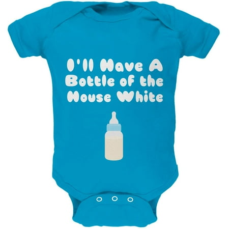 

I ll Have a Bottle of the House White Turquoise Soft Baby One Piece - 0-3 months