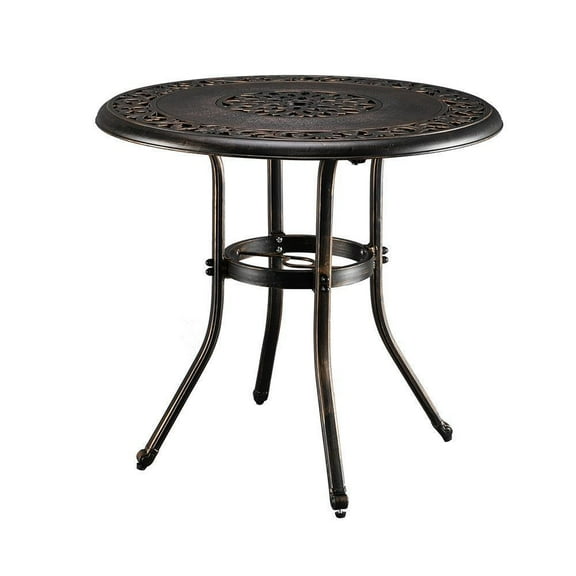 Premium Patio Height Bar Table With Umbrella Hole Outdoor Bistro Aluminum Round Table
