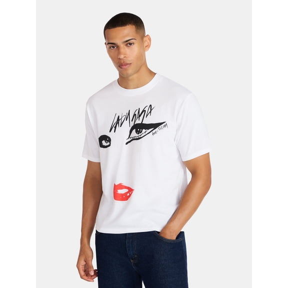 Lady Gaga Men's & Big Men's Oversized Graphic Tee, Sizes XS-3XL