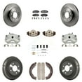 thumbnail image 1 of Transit Auto Front Rear Disc Brake Caliper Rotors Drums Ceramic Pads Shoes Wheel Cylinders and Hardware Kit (11Pc) for Car Honda Insight KC8-100918T, 1 of 11