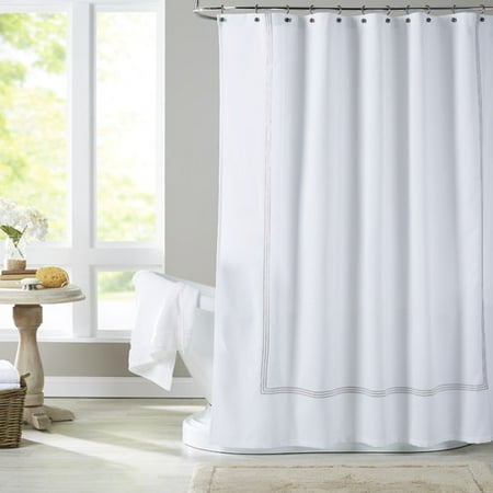 Echelon Home Three Line Hotel Shower Curtain ( 72” x 72 “ inch)
