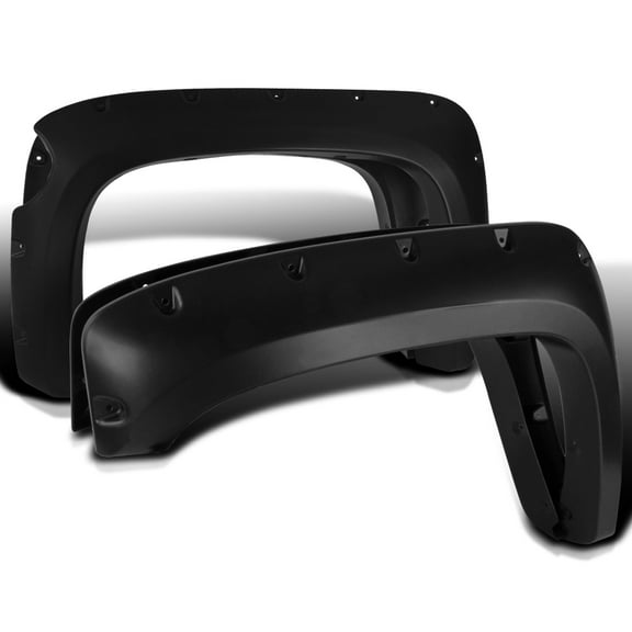 Spec-D Tuning 4PC Front   Rear Pocket Black Fender Flares Compatible with 2014-2018 Chevy Silverado 2500Hd 3500Hd 5.8' Short Bed