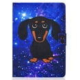 thumbnail image 2 of SaniMore Case for Fire 7" 12th Gen 2022, PU Leather Tablet Auto Wake/Sleep Card Holder Anti-slip Strip Kickstand Shockproof TPU Backplane Wallet Cover for Fire 7" 12th Gen, Black Dog, 2 of 12