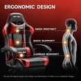 thumbnail image 5 of JONPONY Big and Tall 400LBS Gaming Chair, Ergonomic Gamer Chair with Footrest & Lumbar Support, PU Leather High Back Game Chair, Comfortable for 8 Hours Long Sitting, Computer Game Chair, Black Red, 5 of 8