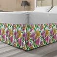 thumbnail image 1 of Botanical Bed Skirt, Hand Drawn Flowers with Fresh Spring Leaves Traditional Blossoming Nature Image, Elastic Bedskirt Dust Ruffle Wrap Around for Bedding Decor, 4 Sizes, Multicolor, by Ambesonne, 1 of 2