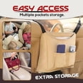 thumbnail image 4 of VALINK Upgraded Leather Car Net Pocket Handbag Holder Multifunction Hanging Storage Bag, 4 of 7
