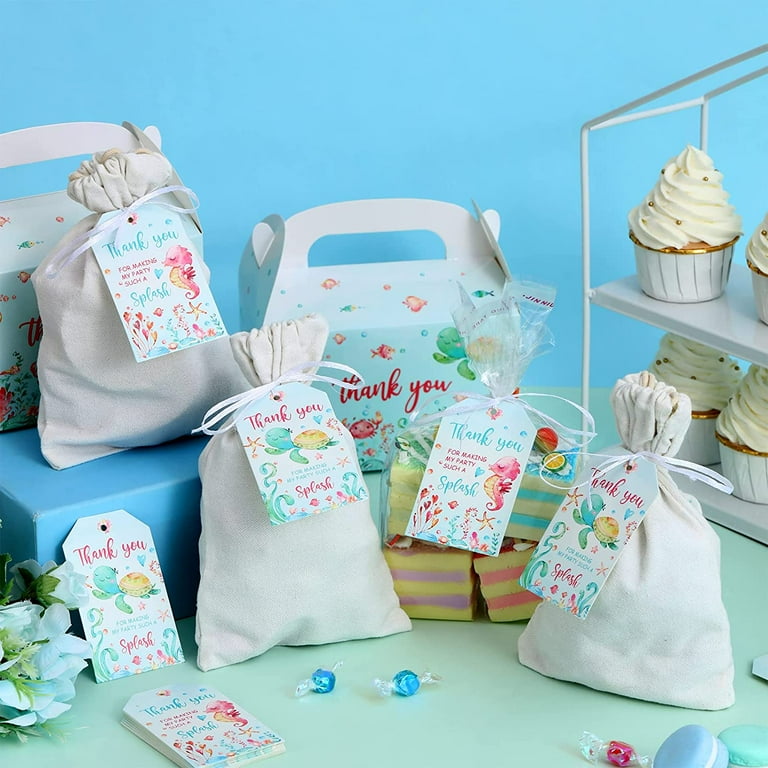 Under The Sea Baby Shower Decorations for Girl, 100pcs Thank You