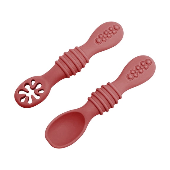 OIUR 2Pcs Baby Feeding Spoons Dual Head Silicone Weaning Spoon for Infants Training Spoon BPA-Free Toddler Utensils