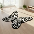 thumbnail image 4 of NWOKYZGH Butterfly Shaped Area Rug, Soft and Fluffy Faux Wool Mat, Thin Doormat Not Bulky, Non Slip Backing Foot Pad, Dry Feet Warmth Carpet for Inside Home Under Table, 4 of 6