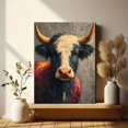 thumbnail image 6 of Textured Brush Highland Cow Canvas Print, Farmhouse Country Rustic Home Living Room Wall Decor Art, 6 of 8