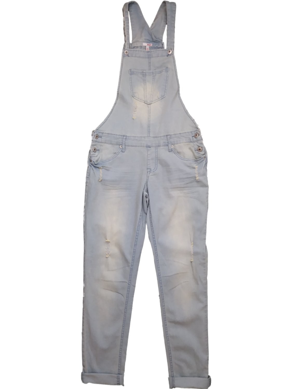 light blue jean overalls