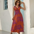 thumbnail image 5 of Tigers - Purple and Orange Sleeveless Dress elegant guest wedding dress Woman fashion, 5 of 5
