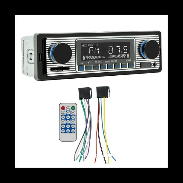 4 Canales 60W Bluetooth Car Radio Car MP3 Player Plug-In U Disk Radio de Coche con FuncióN de ProteccióN de Cableado para Coche