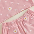 thumbnail image 5 of KPOPLK 6 9 12 Months 2T 3T 4T Baby Girl Summer Clothes Toddler Girl Casual Outfit Short Sleeve Daisy Print T-Shirt Shorts Set(18-24 Months,Pink), 5 of 8