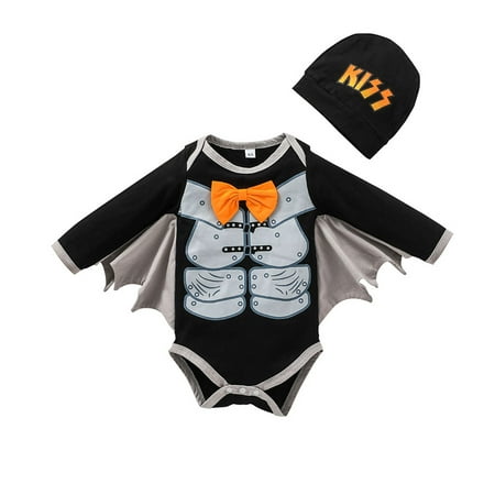 

Carolilly Baby Boy’s Funny Halloween Printed Long Sleeve Romper with Cap