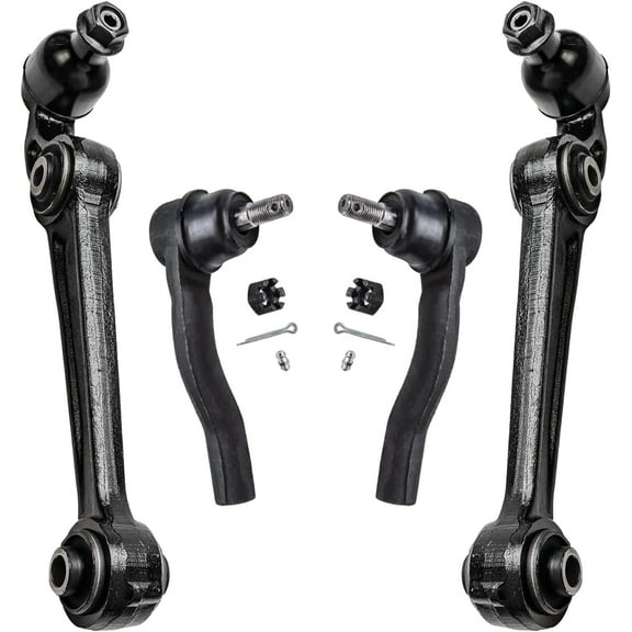 Detroit Axle - Front Lower Forward Control Arms w/Ball Joints Outer Tie Rods Replacement for 2010-2012 Ford Fusion Lincoln MKZ - 4pc Set