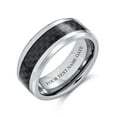 thumbnail image 3 of Bling Jewelry Mens Black Carbon Fiber Inlay Couples Wedding Band Titanium Ring for Men, 3 of 6
