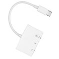 thumbnail image 2 of Divisor de auriculares 3 en 1 USB a C Transferencia Doble Adaptador de auriculares de audio AUX de 3,5 mm con puerto de carga rápida tipo C, 2 of 8