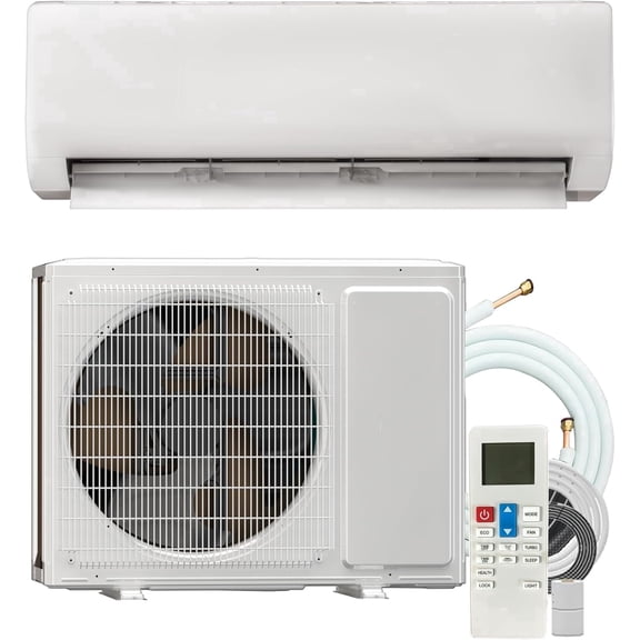 12000BTU Mini Split Air Conditioner, 115V Wall-Mounted AC/Heating System Cools Rooms up to 750 Sq.Ft, Energy Efficient Inverter AC with Pre-Charged Condenser, Heat Pump & Installation Kits