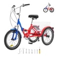 thumbnail image 1 of VEVOR Triciclo plegable para adultos, triciclo plegable para adultos de 20 pulgadas y 7 velocidades, bicicleta de crucero de 3 ruedas de acero al carbono con canasta grande y asiento ajustable, 1 of 9