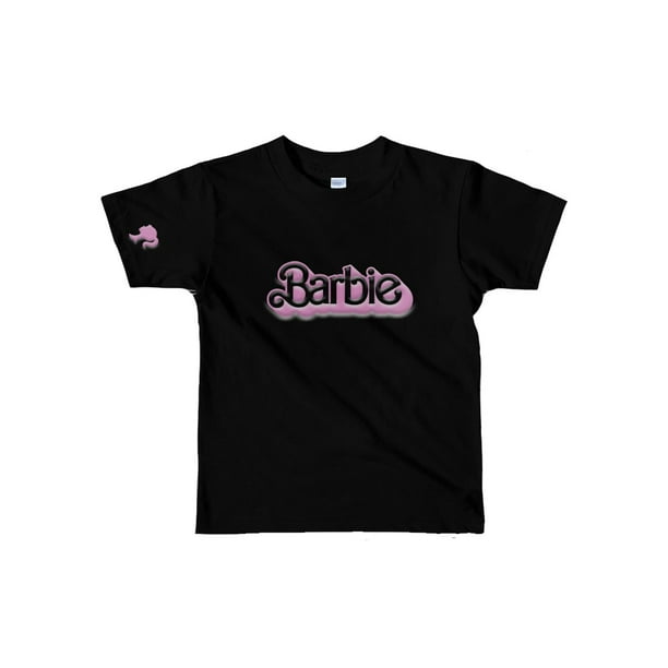 Playera Barbie con diseño en 3D Negra negro L Generico Playera Barbie Logo Negra