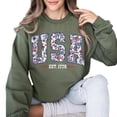 thumbnail image 3 of Floral USA Est 1776 Retro Patriotic Graphic Sweatshirt for Men and Women, 3 of 6