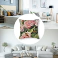 thumbnail image 5 of nygtbtfer Pink Blooming Romantic Roses Throw Pillow Covers Vintage Natural Flower Bouquet Art Design Square Pillowcases for Home Decor Sofa Car Bedroom Pillow case  White, 5 of 7