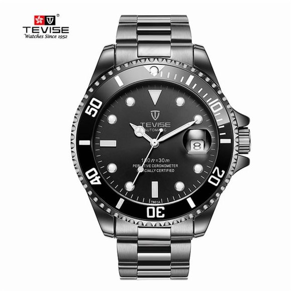 Tevise Montre Classique Quartz Homme Étanche Bracelets en Acier Inoxydable pour Hommes Relogio Masculino