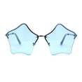 thumbnail image 1 of Womens Rimless Star Shape Hippie Groove Pimp Sunglasses Blue, 1 of 4