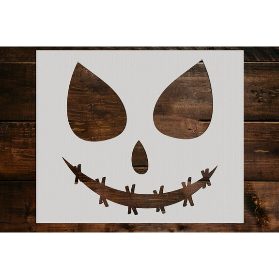 Pumpkin Face Stencil - Art and Wall Stencil (6"x5")