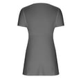 thumbnail image 5 of USSUMA Tops for Women Trendy Women's Casual V-neck Bow Sexy Short-sleeved T-shirt Top lounging Tax Free Weekend Gray Polyester M, 5 of 5