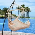 thumbnail image 6 of Chair Caribbean Hanging Rope Weaving Chair with 40" Hardwood Spreader Bar and Soft-Spun Cotton Rope for Indoor/Outdoor Backyard & Living Room, Max 300 LBS, Natural, 6 of 6