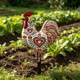 thumbnail image 3 of Sktrjpolfis Double Sided Painted Rooster Yard Stake, 11.8×7.9 Inch Weatherproof Outdoor Lawn Ornament for Flower Bed Backyard Patio Home Garden Decorations, 3 of 5