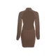 thumbnail image 5 of Vestido de punto sin espalda ajustado para mujer Lucakuins, una pieza de manga larga con cuello alto de color sólido beige, S / M / L / XL Lucakuins moda, 5 of 6