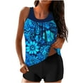 thumbnail image 2 of Trajes de baño Amzcrzy Tankini para mujer, trajes de baño, trajes de baño de dos piezas, bikini para mujer con estampado conservador y espalda de tiras, traje de baño multicolor, 2XL, 2 of 5