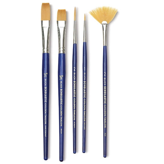 Blick Scholastic Golden Taklon Brush Set - Set of 5