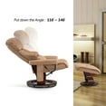 thumbnail image 3 of Mcombo Recliner with Ottoman Reclining Chair with Vibration Massage and Removable Lumbar Pillow, 360 Degree Swivel Wood Base, Faux Leather 9068 (Cognac), 3 of 8