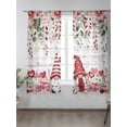 thumbnail image 5 of Semi Sheer Window Curtains 63 Inches Long, Pink Valentine's Day Rod Pocket Voile Silky Chiffon Curtain Treatment Drapes for Kitchen, Living Room, Romance Roses Leaves Gnomes Wooden 52"x63", 2 Panels, 5 of 9