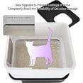 thumbnail image 2 of Cat Litter Box, Foldable Cat Box with Drawer, Large Capacity Litter Box with Lid, Top Opening Litter Pan for Small to Big Cats (Black), 2 of 6