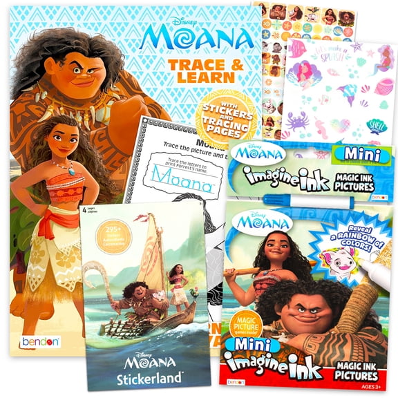 Disney Moana Coloring & Activity Book with Moana Stickers, Mess-Free Activity Book and More