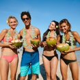 thumbnail image 3 of Party Favor Forellfit, paquete de 24 leis hawaianos, color verde, 106 cm, 3 of 4