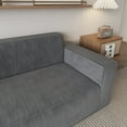 thumbnail image 2 of Lisonu 3-Seater Sofa-in-a-Box, 70" No-Assembly Memory Foam Couch for Apartments & Easy Transport, Modern Corduroy Sofa, Gray, 2 of 8