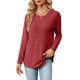 thumbnail image 1 of Blusas de Larga con Cuello Redondo para Mujer, Blusas Holgadas con Botones para Otoño e Invierno 2025. Rojo S, 1 of 10