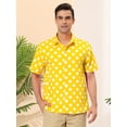 thumbnail image 2 of INSPIRE CHIC Camisa de lunares de verano para hombre, camisas hawaianas con patrón de manga corta y botones Amarillo S, 2 of 6