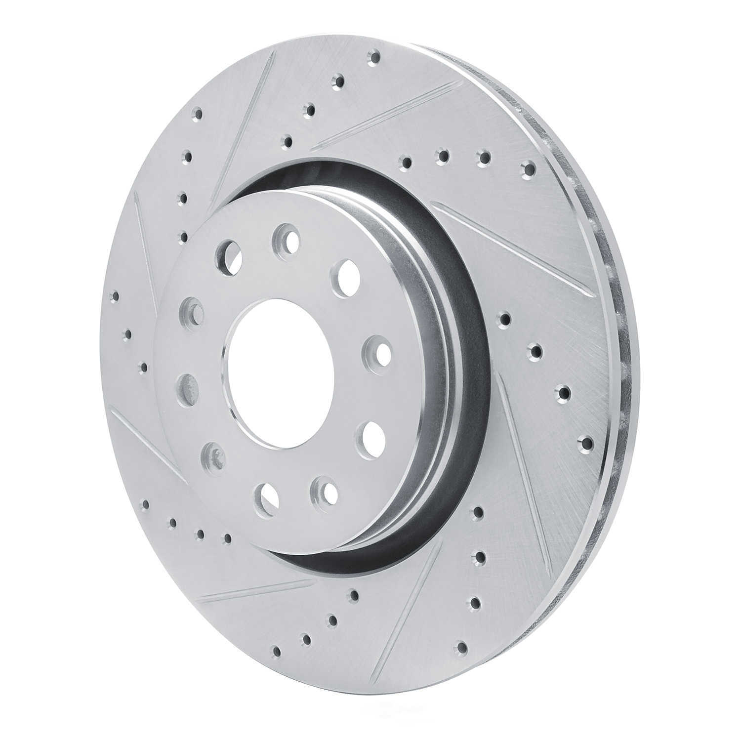 Dynamic Friction Company 631-42038L DFC Brake Rotor - Drilled And Slotted - Silver